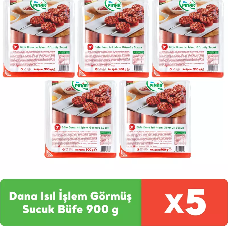 Dana Isıl İşlem Görmüş Sucuk Büfe 900 g x 5 adet