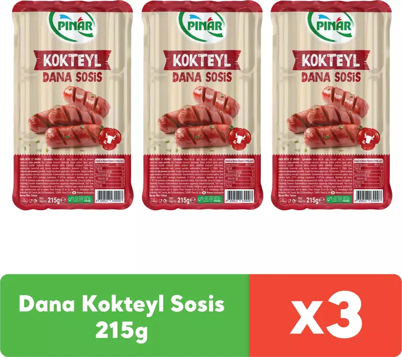 Dana Kokteyl Sosis 215g x 3 adet