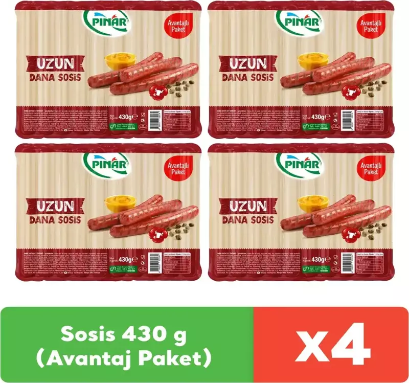 Dana Sosis 430 g (Avantaj Paket) x 4 adet