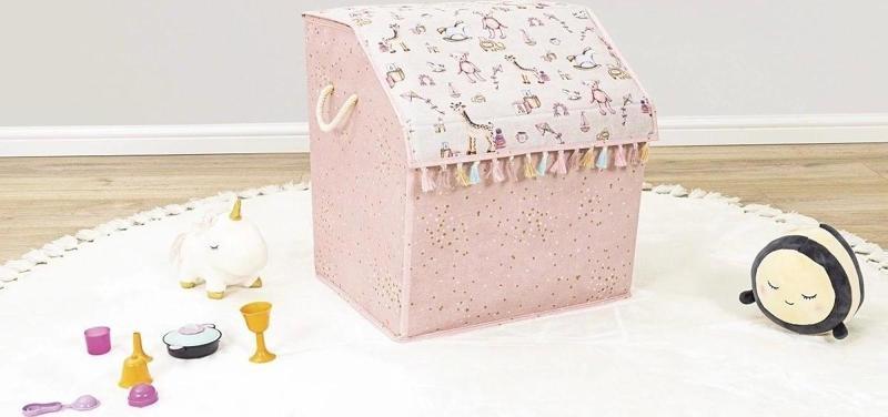 Baby Püsküllü Köşeli Kapaklı Kutu Düzenleyici Çok Amaçlı Organizer Kutu (pembe)