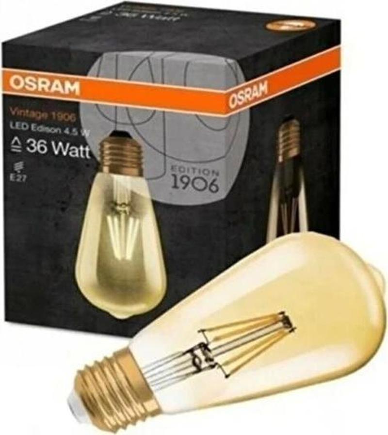 Led Vintage Edison 4.5 W E27 (normal duy) Sarı Işık Rustik Ampul