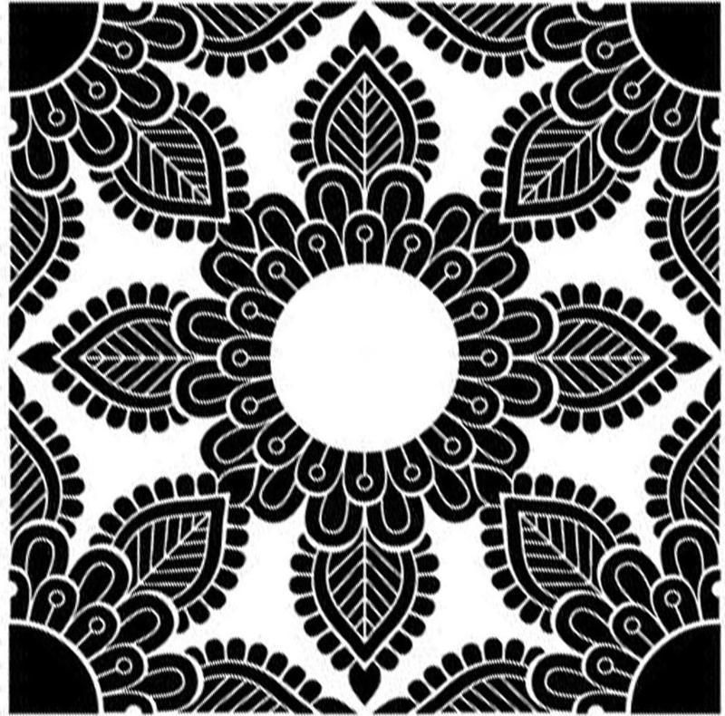Geometrik Mandala Stencil Boyama şablonu 30x30cm,Duvar Stencil, Fayans Stencil, Mobilya Stencil