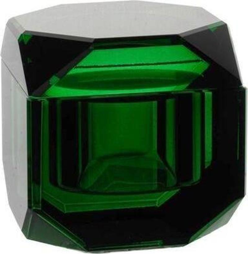 Koyu Yeşil Cam Dekoratif Kutu 8x8x8cm