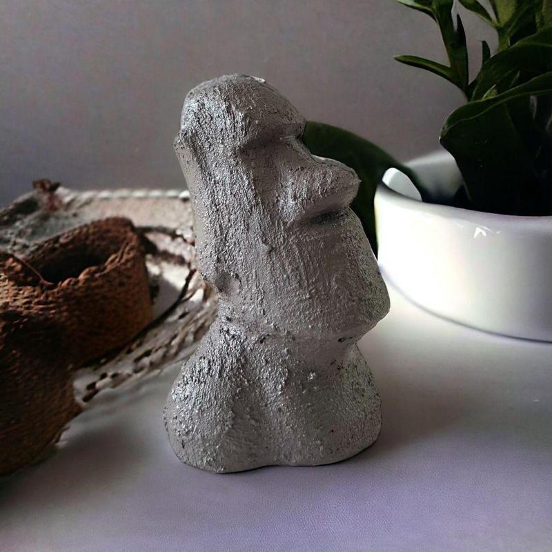 El Yapımı Beton Moai Paskalya Adası Dekoratif Heykel Hediyelik Biblo Ev Tasarım Dekoru