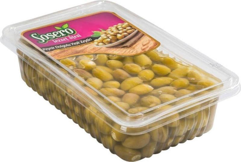 Peynir Dolgulu Yeşil Zeytin 1250 Gr Tabak