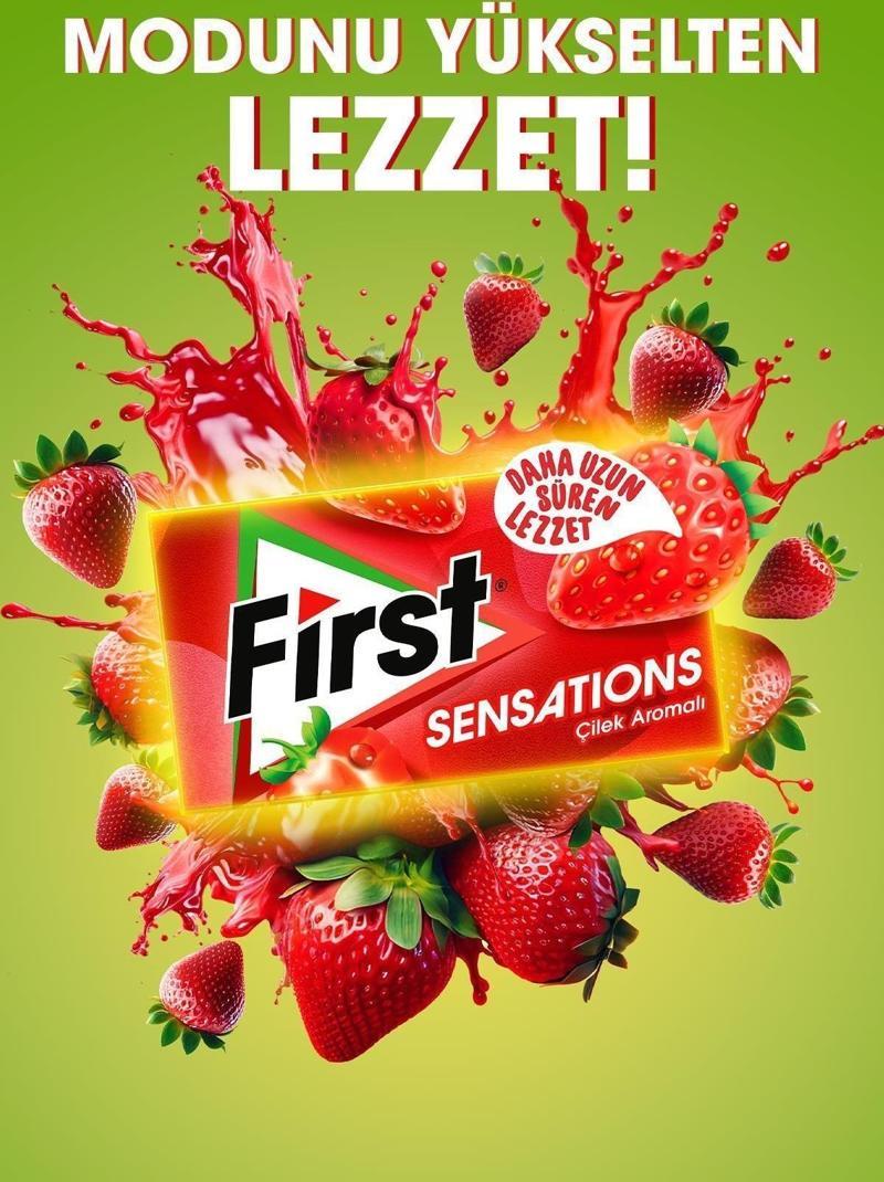 First Sensations Çilek Aromalı Sakız 27 Gr - 12 Adet