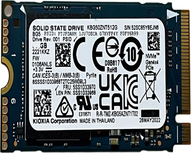 KBG50ZNT256G 256GB 2242 PCle G4V NVME M.2 SSD