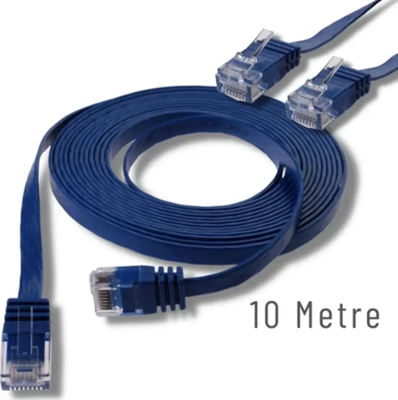 10 Metre CAT6 Kablo Yassı Ethernet Network Lan Ağ İnternet Kablosu