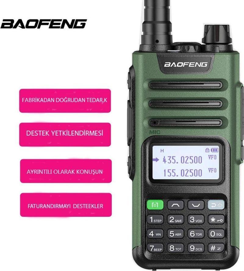 Baofeng Telsiz Uv13 Pro Yüksek Güçlü Uzun Menzil Dış Mekan Kamuflaj Yeşil El Telsizi