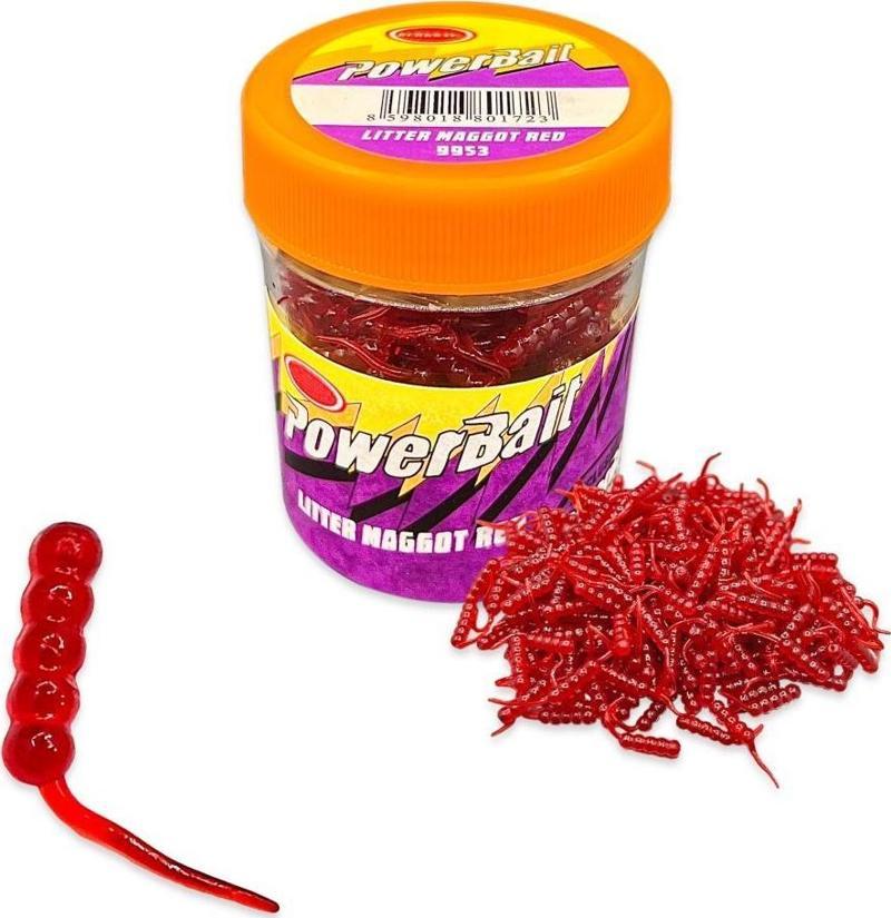 Power Bait Litter Maggot Kırmızı Silikon Kurt Balık Yemi - Kokulu (9953)