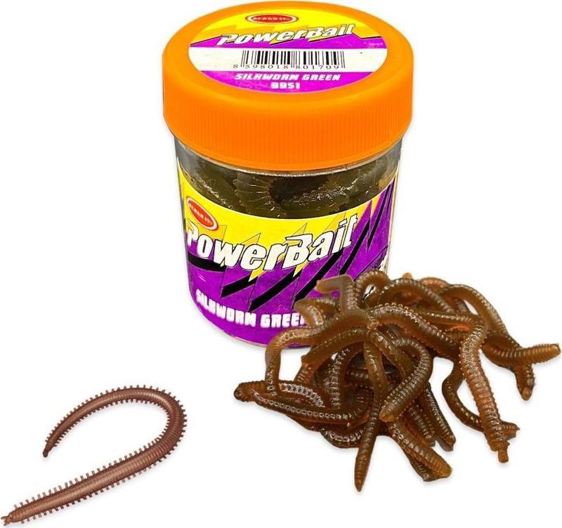 Power Bait Silkworm Kahverengi Silikon Kurt Balık Yemi - Kokulu (9952)