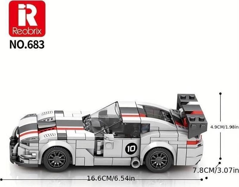 Reobrix Viper Süper Spor Araba Yapım Bloğu Lego Seti: 14 Yaş ve Üzeri İçin Yarış Arabası Model Seti,