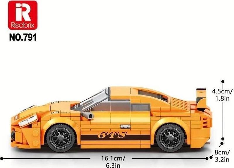 Technic Spor Araba Sarı Ferrari 3D Lego BUILDING BLOCKS 318 Parça 14+ YAŞ Puzzle Araba Hediye