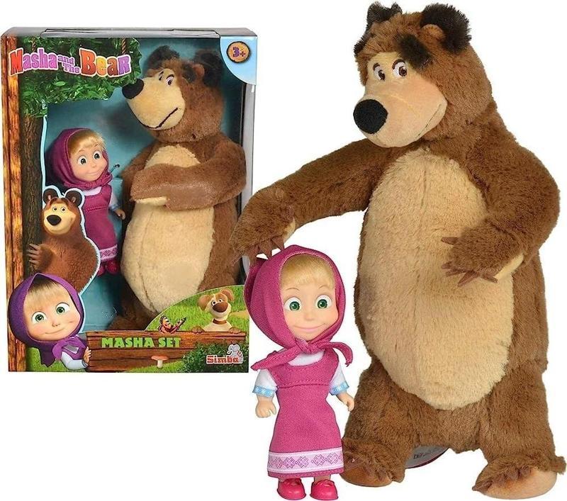 Maşa ile Koca Ayı - Masha and the Bear Masha Doll 12cm and Bear 25cm