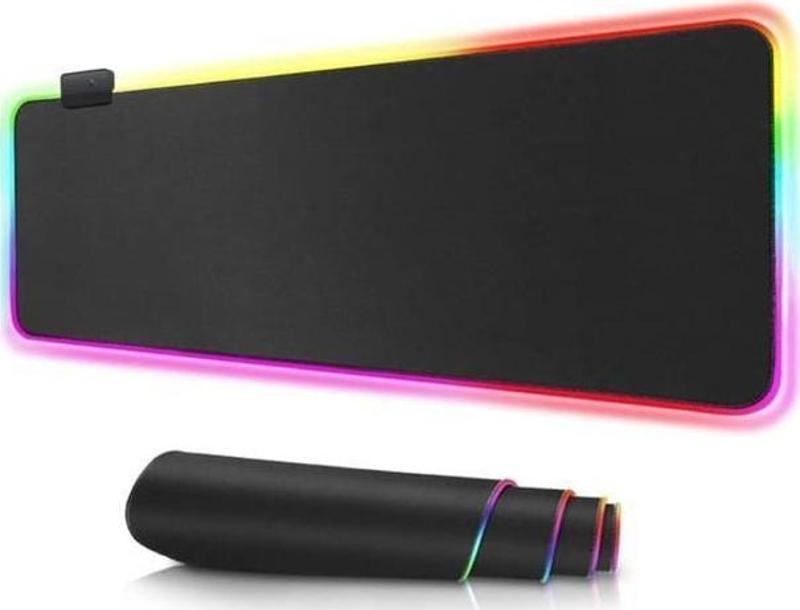 80x30cm RGB Ledli Gaming Oyuncu XL Mouse Pad Düz XL Siyah