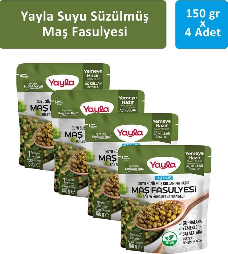 Suyu Süzülmüş Haşlanmış Maş Fasulyesi 150 gr x 4 Adet