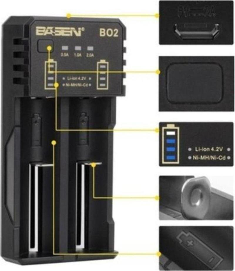 Bo-2 Akıllı Pil Şarj Cihazı 3.7 Lıtyum-Ion Ve 1.2 Nı-Mh