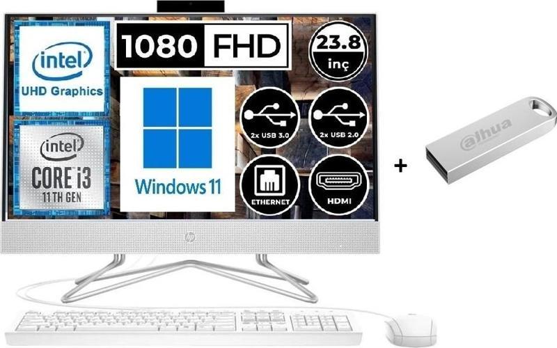 24-DF1017NT Intel Core I3-1115G4 8gb 256GB SSD Fullhd Windows 11 Home 23.8" AIO PC A1XS4EA + Flash Bellek Hediye