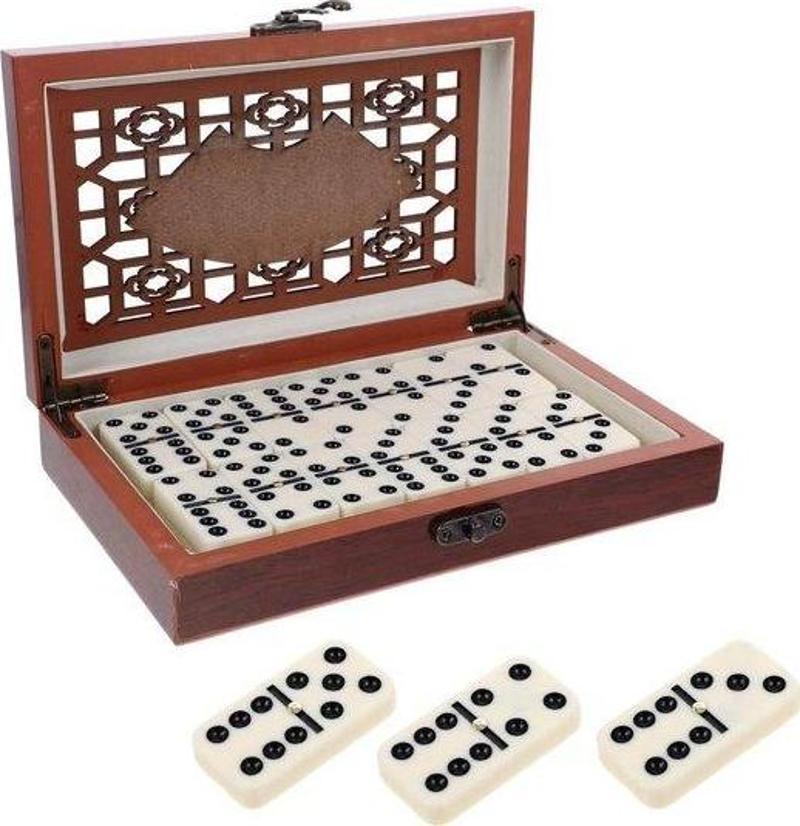 Okey Otantik Ahşap Kutulu Melamin Domino