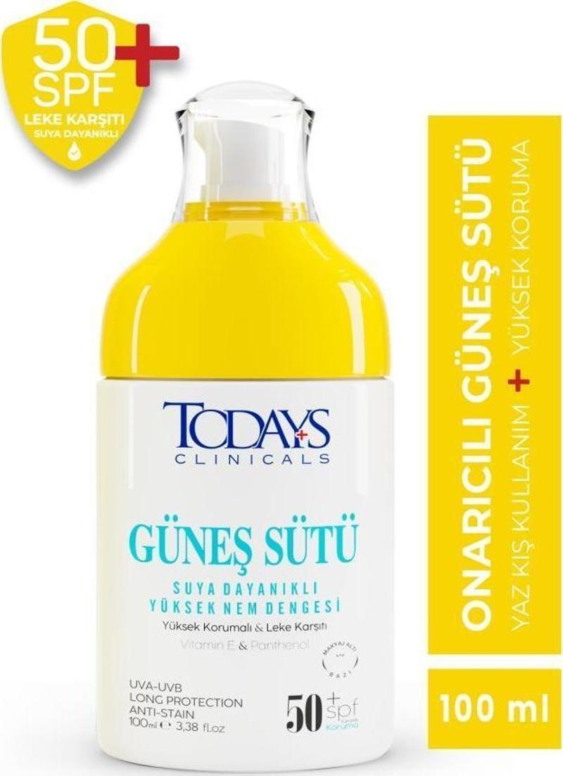 TODAYS CLİNİCALS Güneş Sütü 50 + Spf Yüksek Koruma Leke Karşıtı + Vitamin E & Panthenol