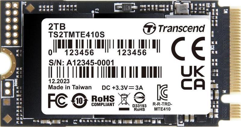 TS2TMTE410S 2TB Gen4x4 3D TLC DRAM-less 22x42 M.2 NVMe SSD