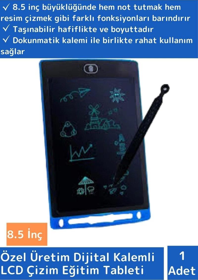 Özel Üretim Dijital Kalemli Çocuk Eğitim Tableti Grafik Ders Not Ödev Resim LCD Writing Tablet Mavi