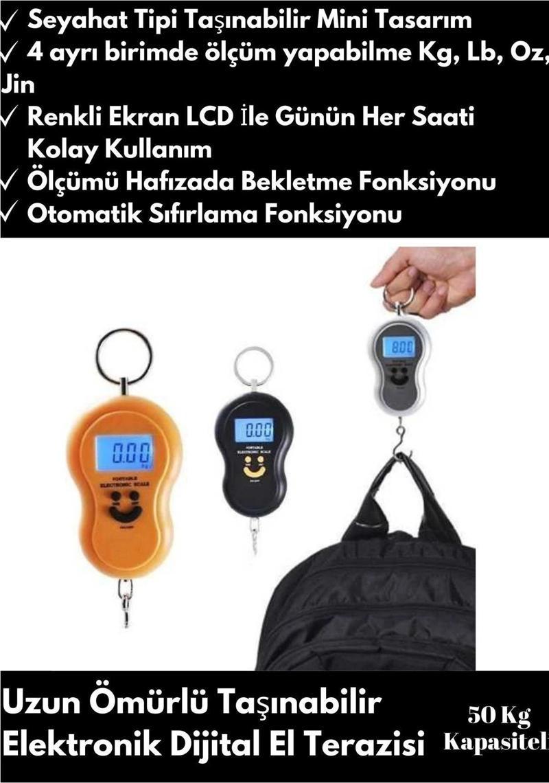 Özel Üretim Elektronik Dijital El Kantarı 50 Kg Terazi Tartı 10 gr Hassasiyet