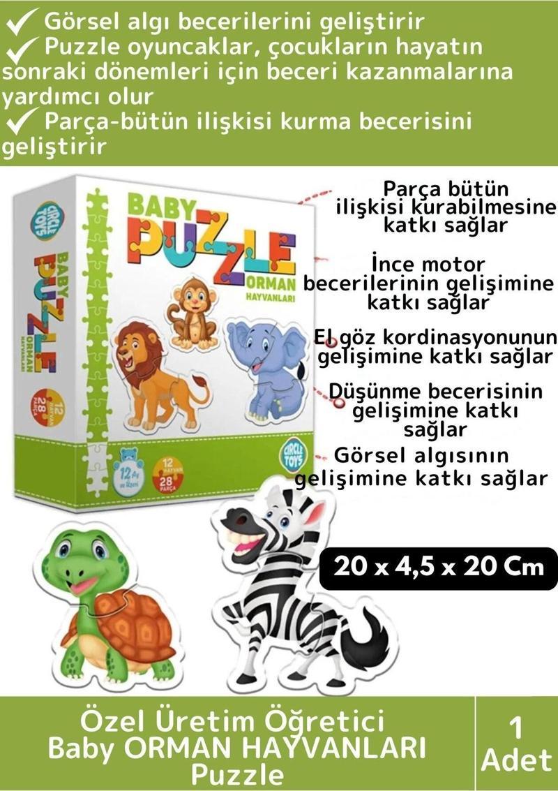 Premium Çocuk Zeka El Göz Koordinasyonu Geliştirici Eğitici Eğlenceli BABY PUZZLE ORMAN HAYVANLARI