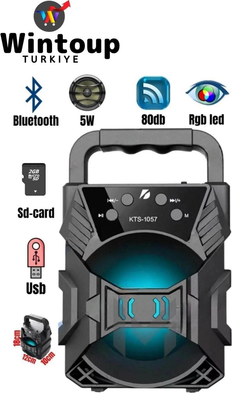 Bluetooth Hoparlör Parti Hoparlörü Işıklı Ses Bombası Radyo Usb Sd Girişli