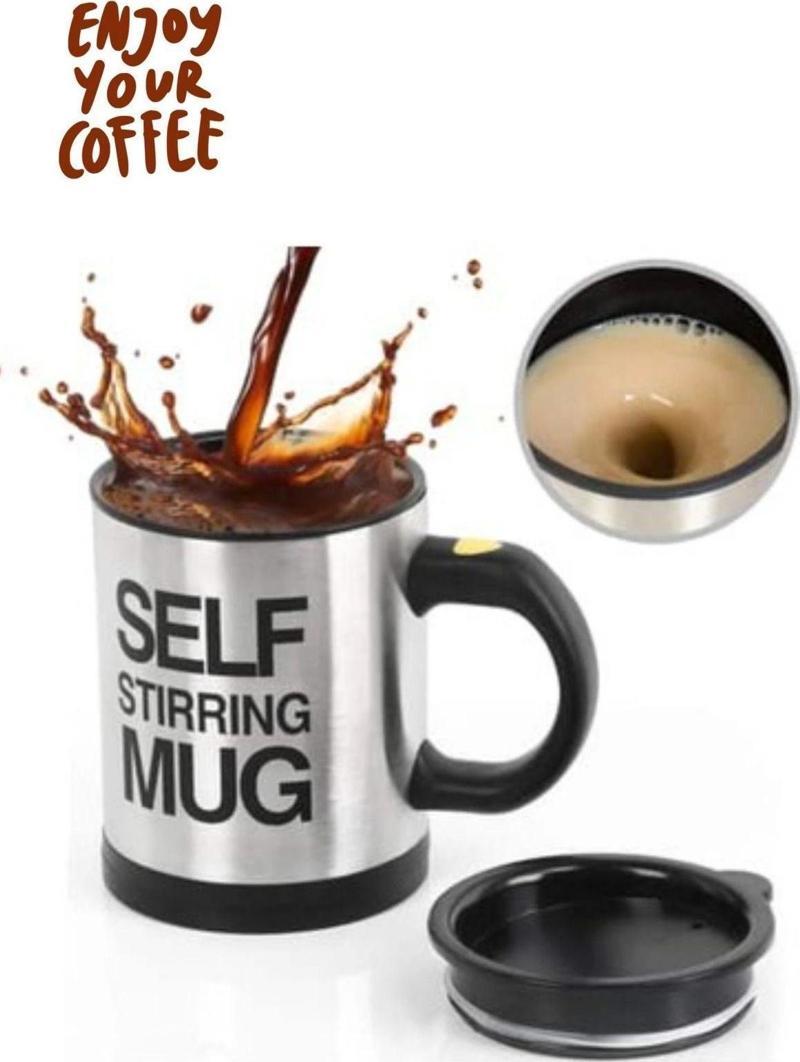 Karıştırıcı Özellikli Mikser Kupa Bardak Self Stirring Mug Bardak