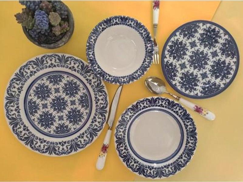 BLUE FLORAL YEMEK TAKIMI 24 PARÇA