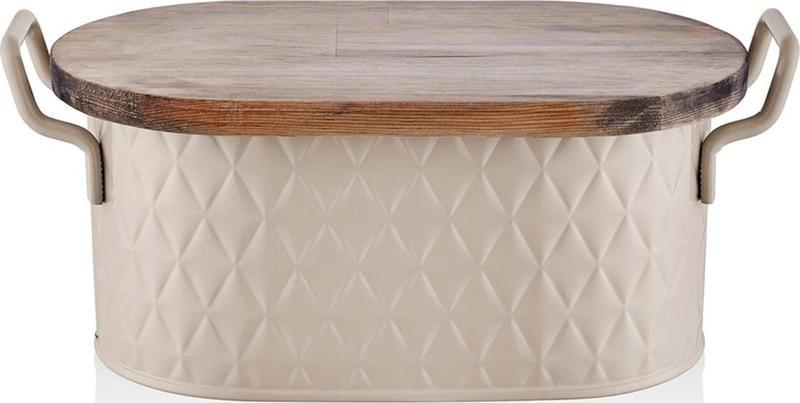 Prizma Ekmek Saklama Kabı Karamel 40x22x18 Cm