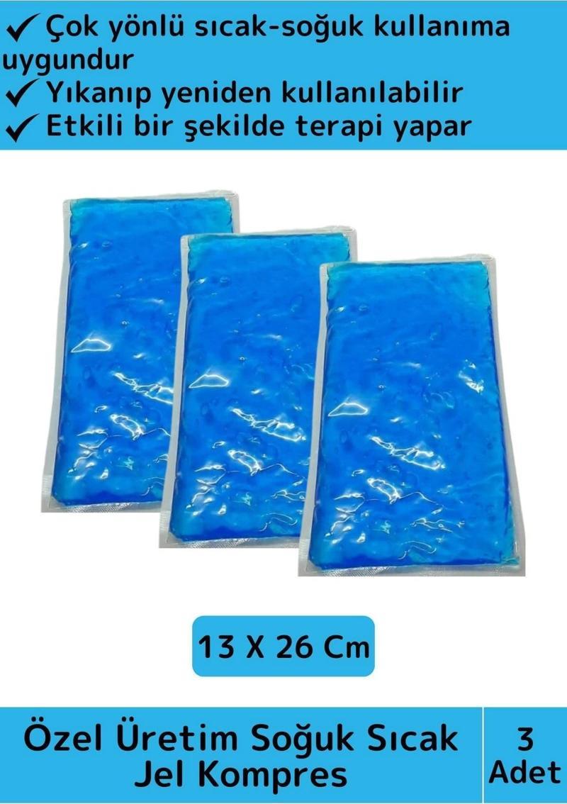 Premium Yıkanıp Tekrar Kullanılabilir İlk Yardım Soğuk Sıcak Jel Kompres Termojel 13 X 26 Cm 3 Adet