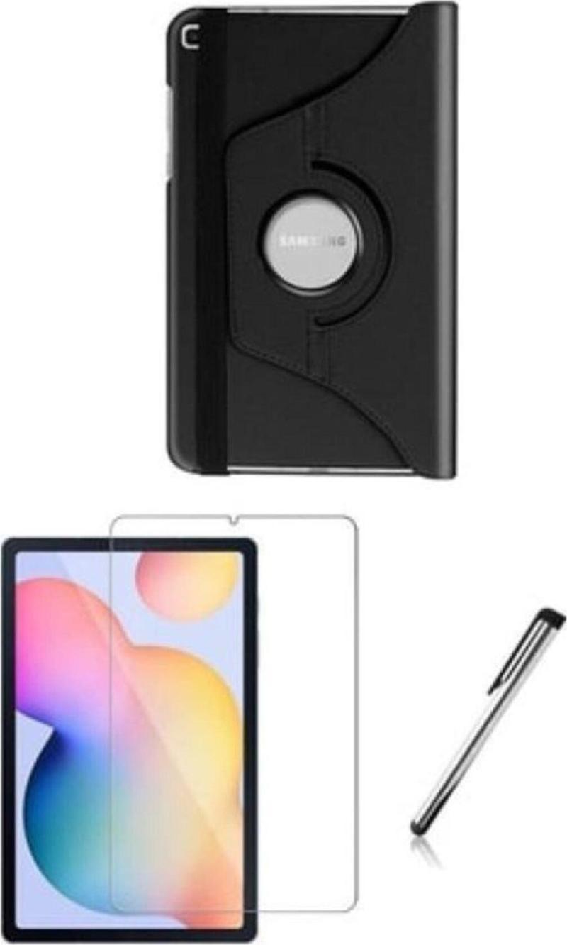 Samsung Galaxy Tab S6 Lite Sm-p610 -n Dönebilen Standlı Kılıf Siyah Set