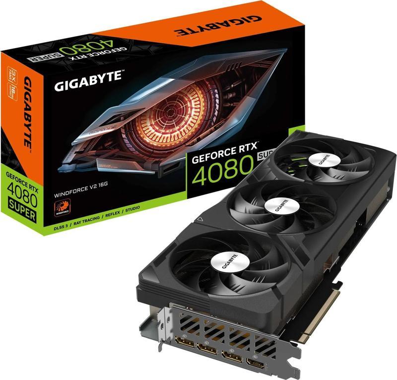 RTX 4080 Super Windforce V2 16GB 256 Bit GDDR6X Ekran Kartı - GV-N408SWF3V2-16GD