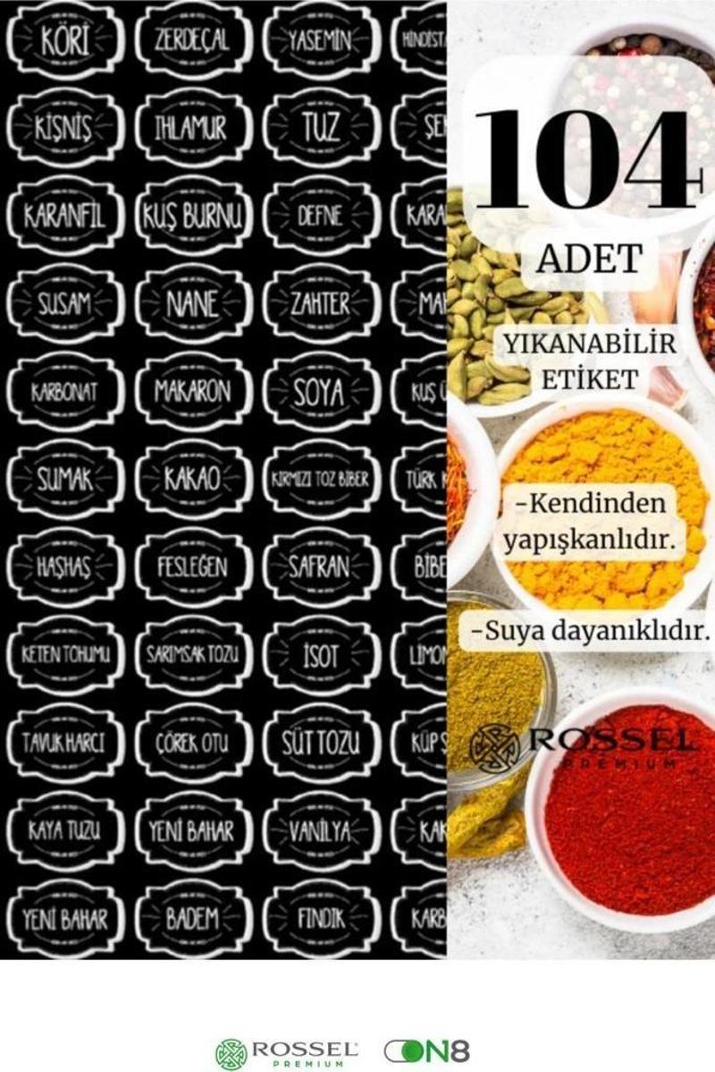 GRİ KAPAKLI Rossel Premium Etiketli Alin 12 adet Cam Kavanoz-Saklama Kabı 1500 ml gri