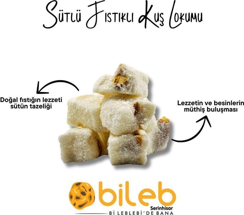 Kuş Lokumu & Sütlü & Fıstıklı Lokum (250) Gr