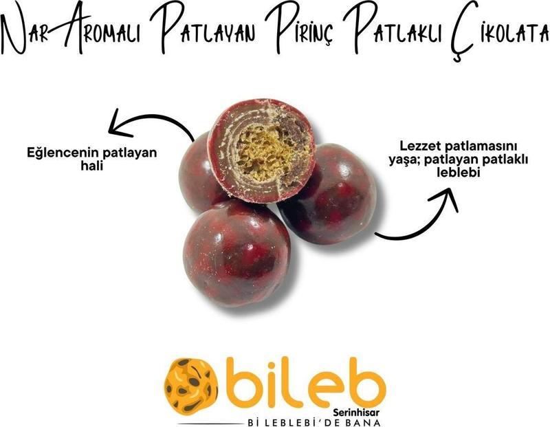 Nar Aromalı Patlayan Pirinç Patlaklı Çikolata & ( 250 ) Gr