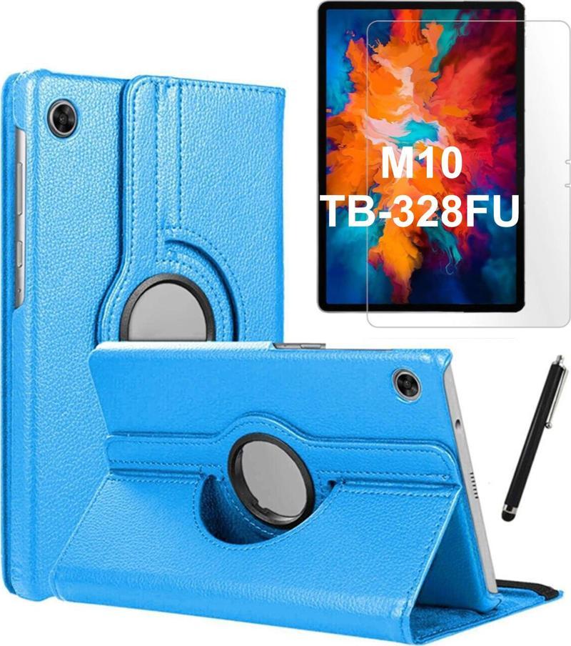 Lenovo Tab M10 TB328fu (3 Nesil) T610 Tablet Kılıfı + Ekran Koruyucu + Dokunmatik Kalem Zaae0012tr