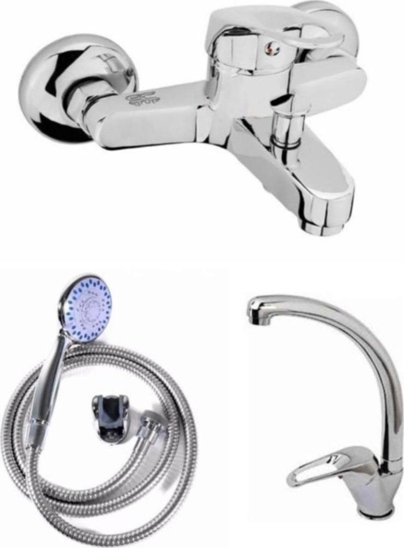 3 Lü Mix Lavabo Banyo Batarya Duş Set