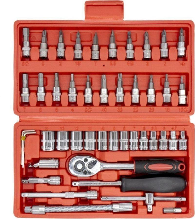 46 Parça 1/4'' Mini Lokma Anahtar Takımı 5 Metre