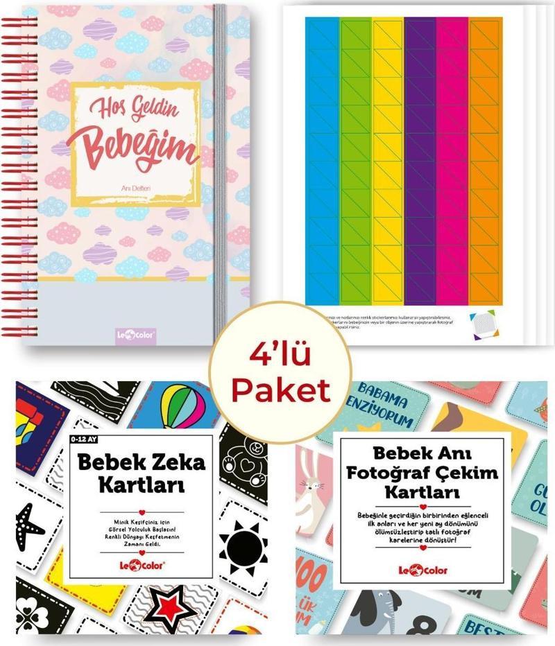 Bebek Anı Defteri Pembe Stickerlı + Çekim Ve Zeka Kartları Seti