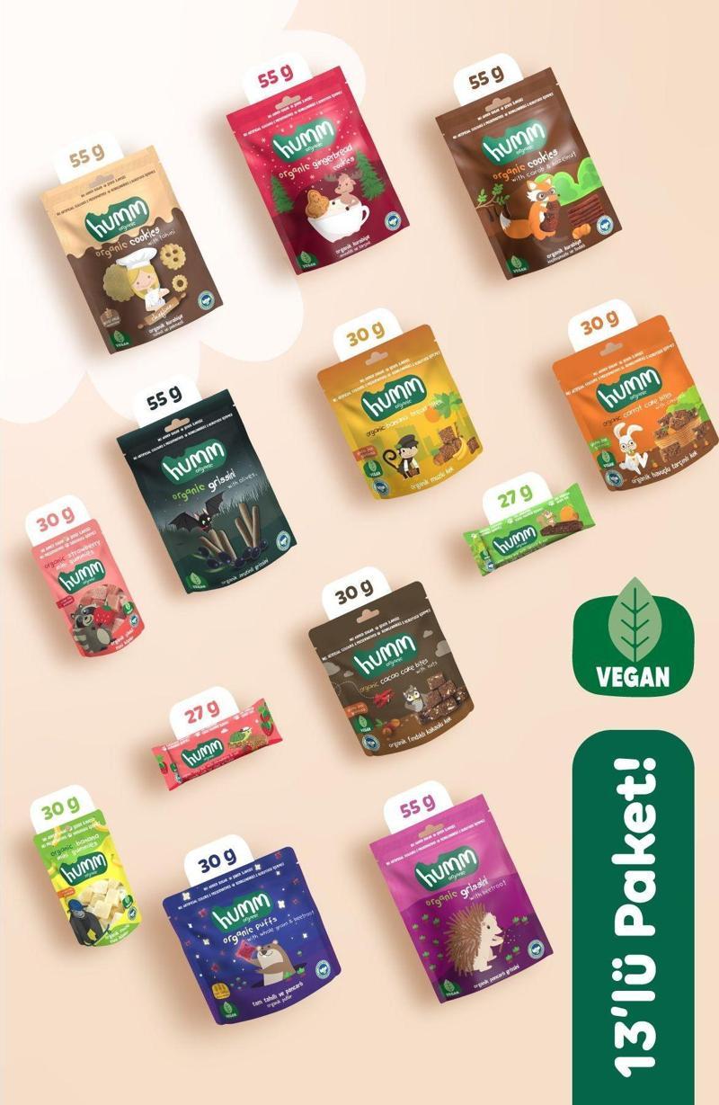 Organik Vegan Tatlı & Tuzlu Atıştırmalık Paketi - 13 adet (13 çeşit)