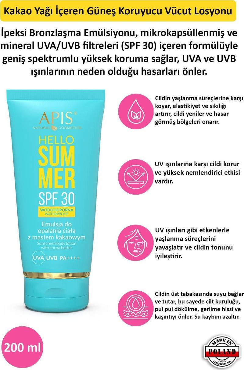 Güneş Koruyucu Vücut Losyonu Kakao Yağlı  SPF 30 - 200ml