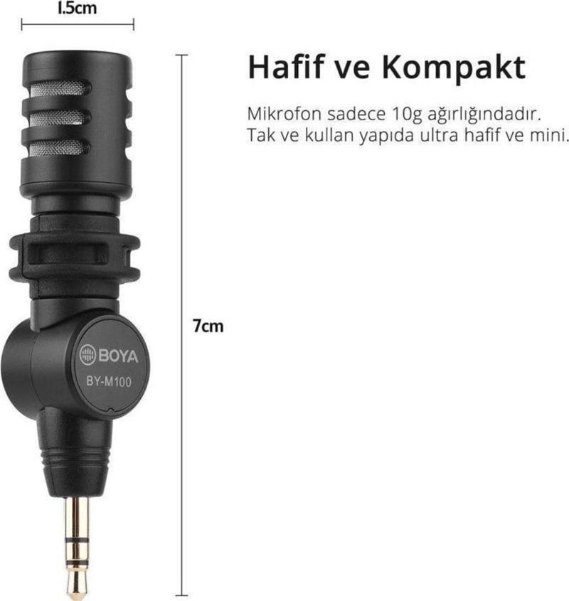 By-M100 Kompakt 3.5Mm Kamera Mikrofonu