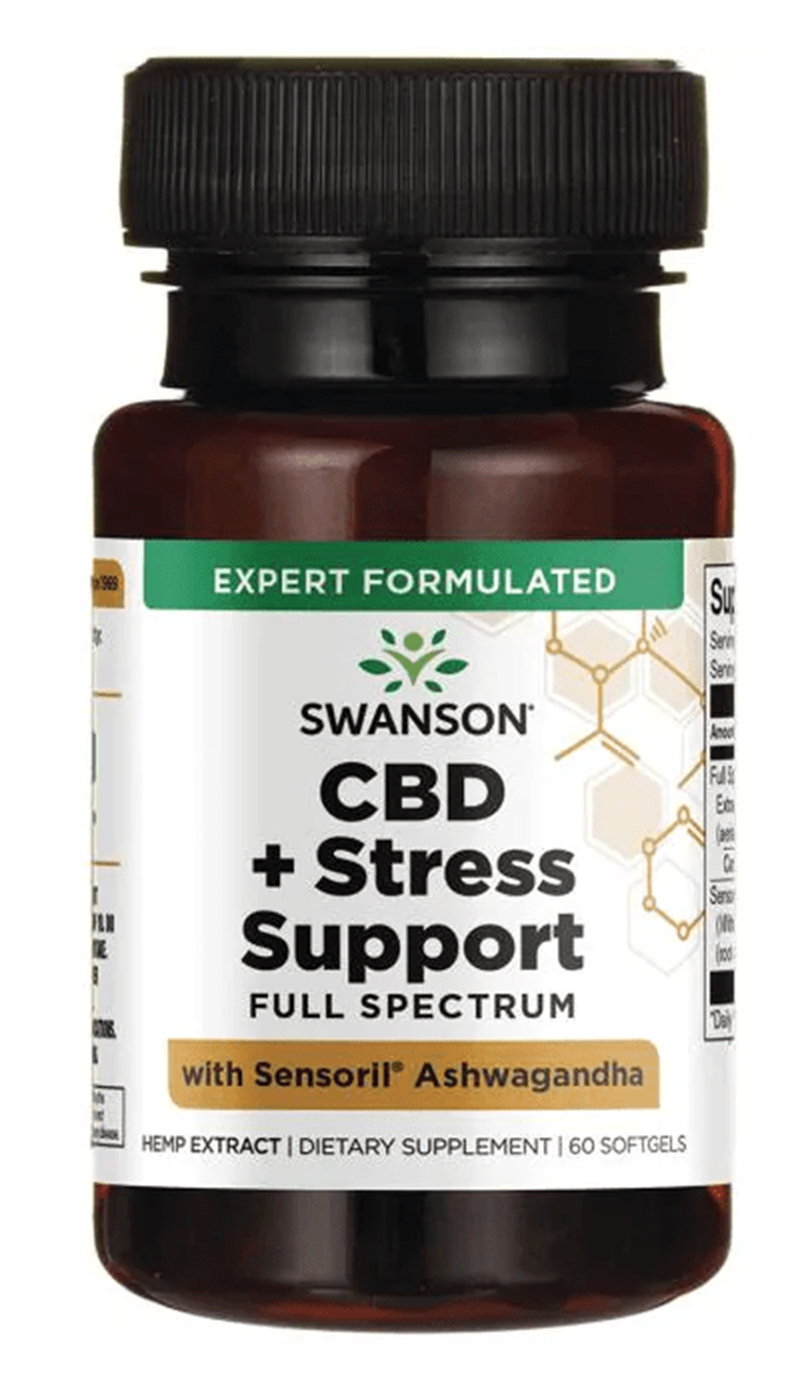 C.B.D + Stress Support Full Spectrum with Sensoril Ashva.ganda 60 Softjel..USA Version.374
