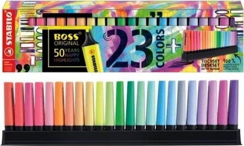 Boss 50. Yıla Özel Pastel 23'lü Fosforlu Kalem Seti