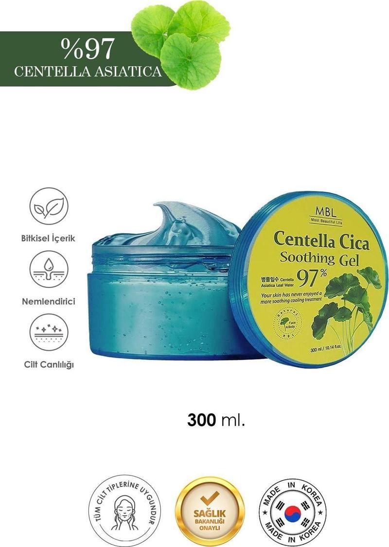 Akneli Ciltlere Özel %97 Cica Özlü Yatıştırıcı Sakinleştirici Soothing Jel 300Ml