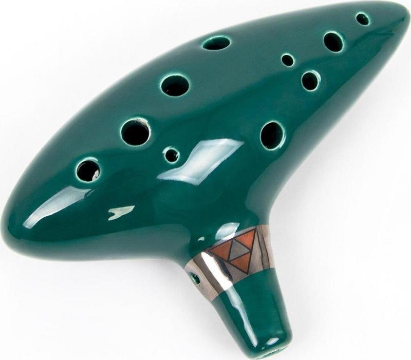 Ocarina 12 Delik Ocarina Seramik Alto C Ocarina Flüt Mavi Ocarina Sualtı Müzik Nefesli Enstrüman Yeşil