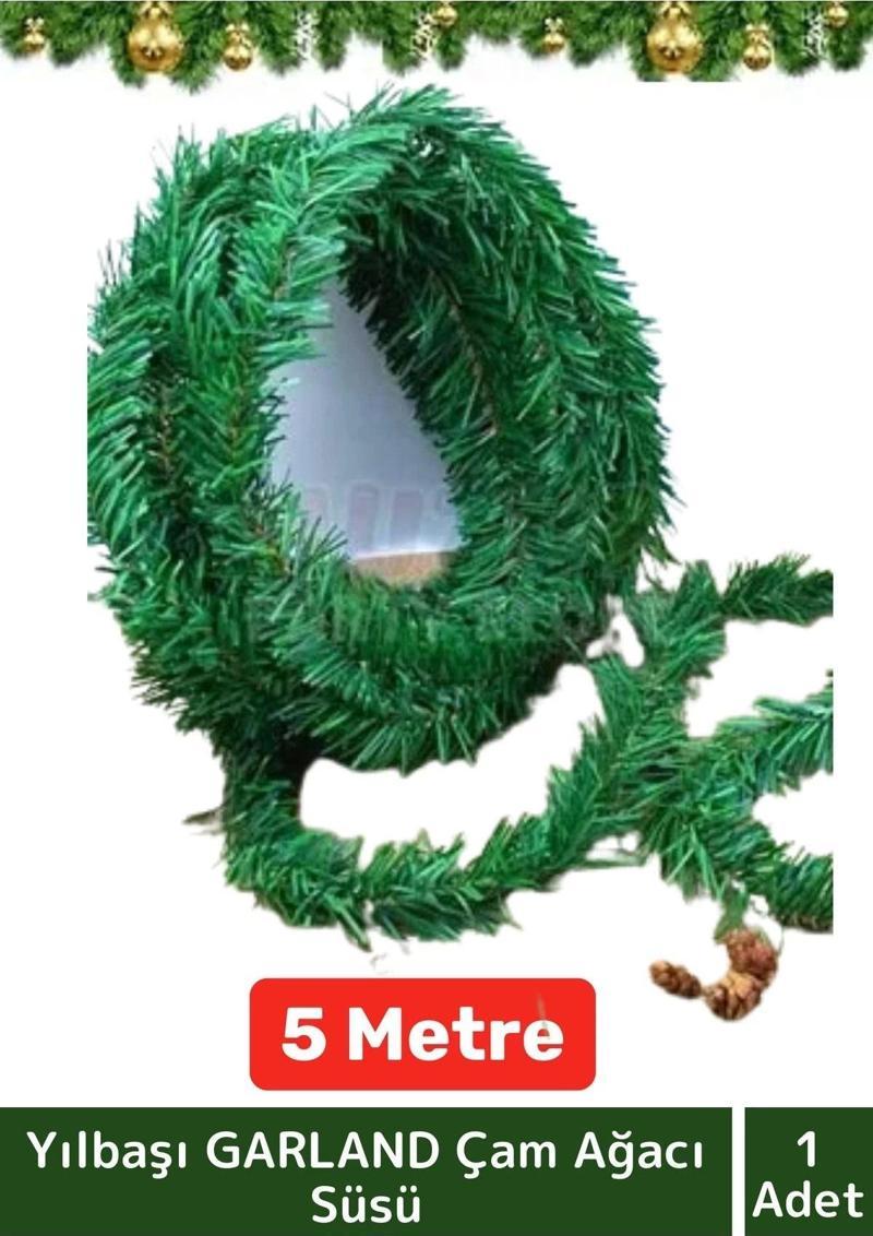 Doğal Görünüm Dekoratif Yeni Yıl Noel Yılbaşı Çam Ağacı Garland Süsü 5 Metre